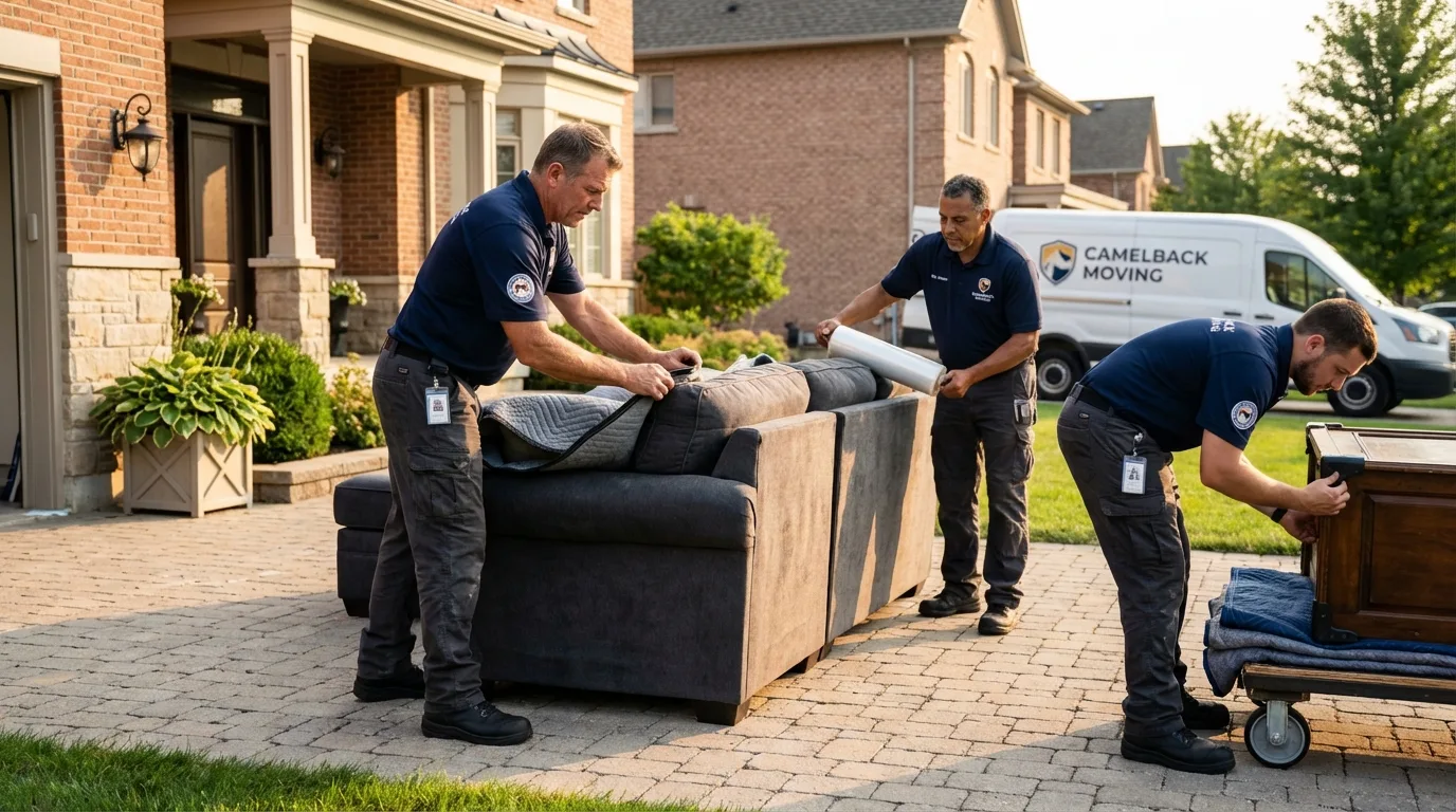 Large estate moving crew wrapping furniture in Maple Shade, NJ