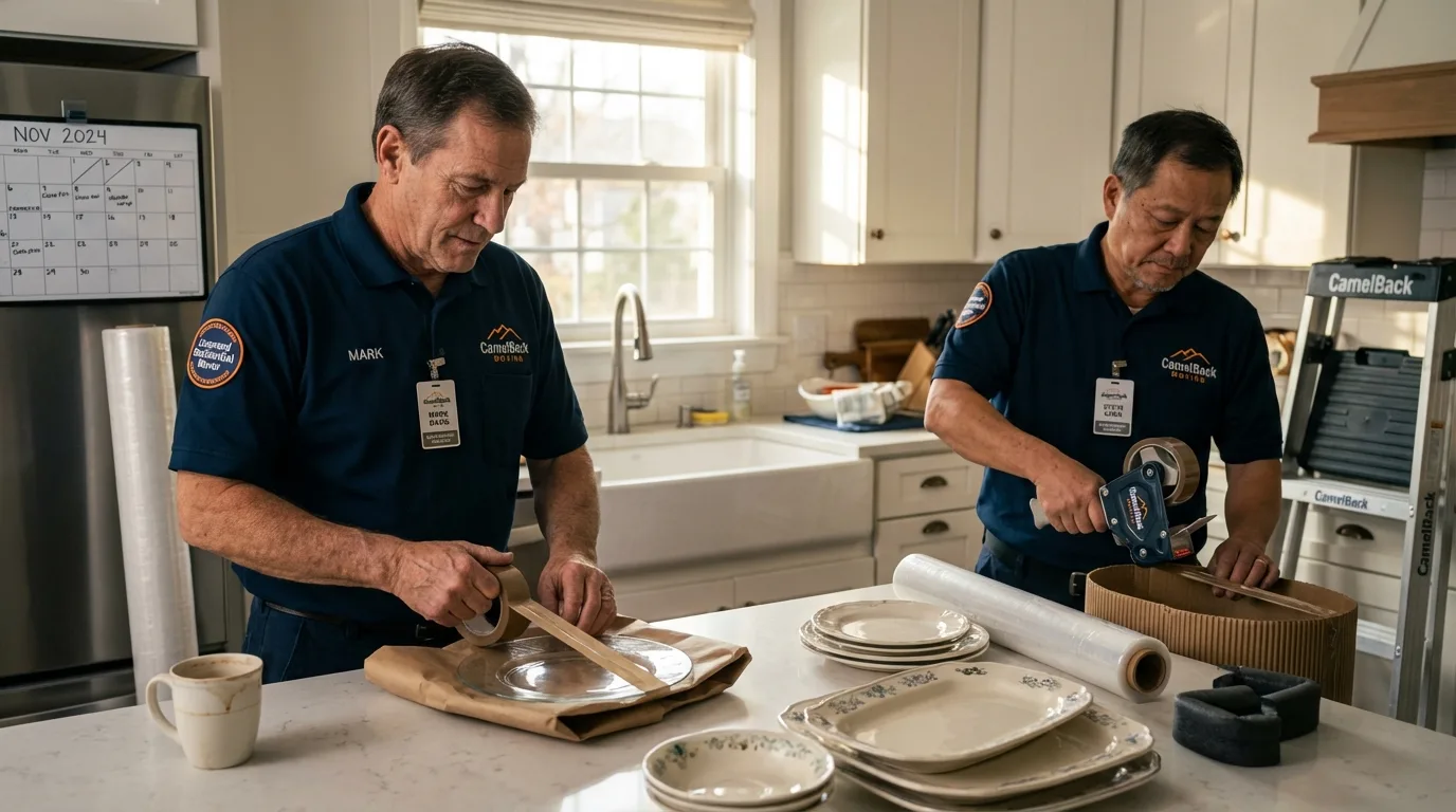 Professional crew packing kitchen dishware in Maple Shade, NJ